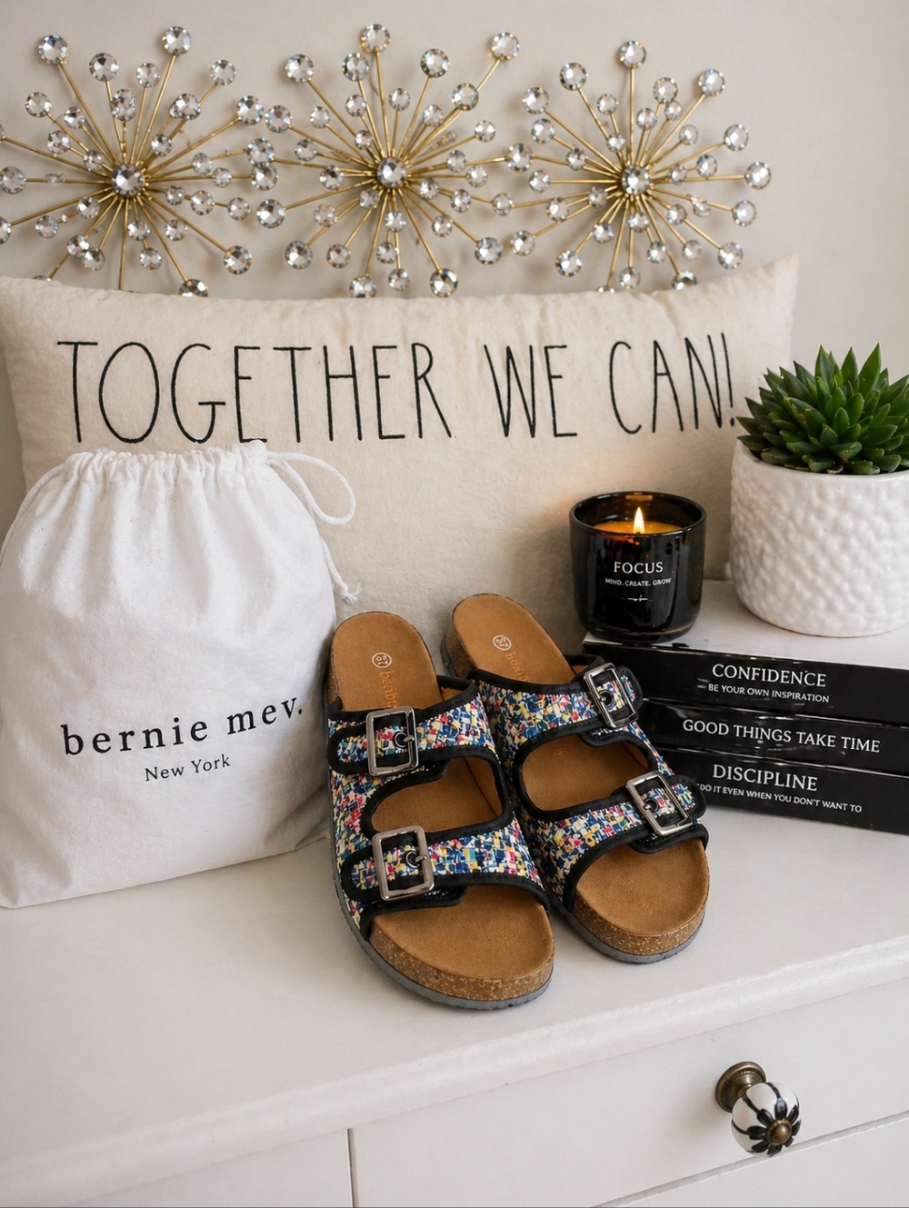 Bernie Mev NY Colorful Prideful Woven Slide Sandals/ US 7 | Velcro Comfort